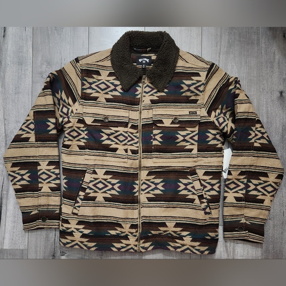 🔥 Billabong Barlow Sherpa Lined Jacket ABYJK00184 Men's Sz Medium NWT MSRP $140 - Picture 1 of 14